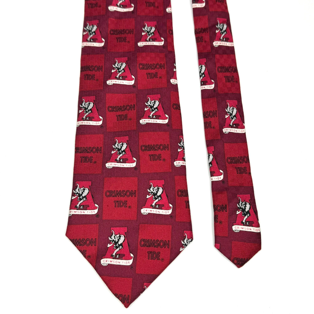 University Of Alabama Crimson Tide MergeLeft Mens Tie Red 100% Silk Necktie Bama - Picture 2 of 5